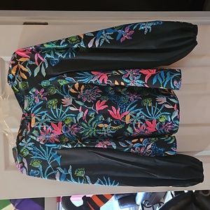 Lilly Pulitzer Black Top with Vibrant Floral Print